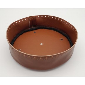 Çanta Aksesuar Taba Suni Deri 22 cm Yuvarlak Yüksek Çanta Tabanı Gümüş Metalli