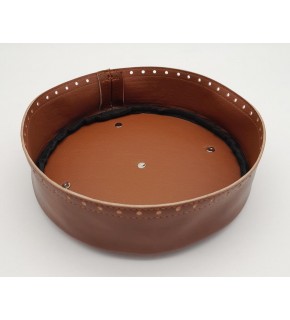 Çanta Aksesuar Taba Suni Deri 22 cm Yuvarlak Yüksek Çanta Tabanı Gümüş Metalli