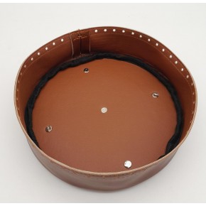 Çanta Aksesuar Taba Suni Deri 22 cm Yuvarlak Yüksek Çanta Tabanı Gümüş Metalli