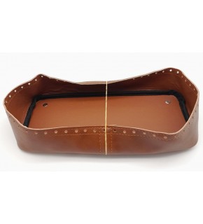 Çanta Aksesuar Taba Suni Deri 28x13 cm Yüksek Çanta Tabanı Gümüş Metalli