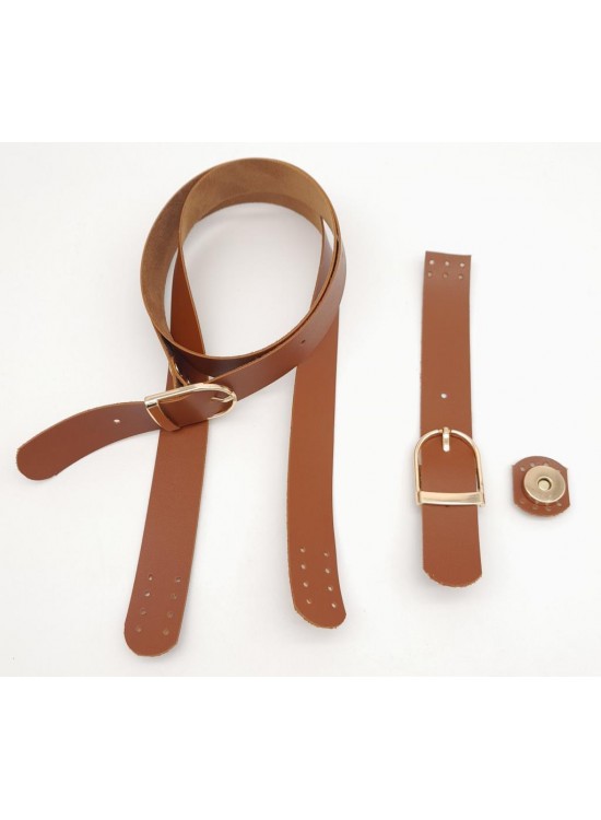 Çanta Aksesuar Taba Suni Deri Kendinden Böceli Ayarlı Saplı Çanta Seti Light Gold Metalli