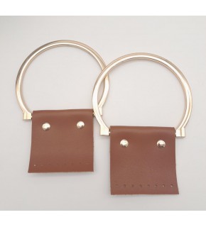 Çanta Aksesuar Taba Suni Derili 11x9 cm Metal Sap Light Gold Metal