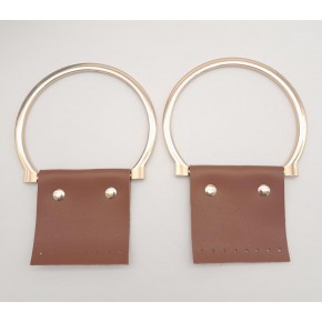 Çanta Aksesuar Taba Suni Derili 11x9 cm Metal Sap Light Gold Metal