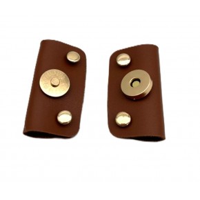 Çanta Aksesuar Taba Suni Derili Troklu Mıknatıslı Çıtçıt Light Gold Metalli