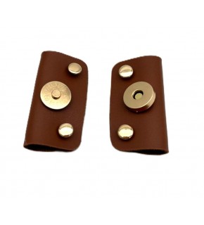 Çanta Aksesuar Taba Suni Derili Troklu Mıknatıslı Çıtçıt Light Gold Metalli