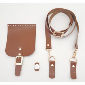 Çanta Aksesuar Taba Tek Kat Suni Deri 130x2 cm Ayarlı Saplı Çanta Seti Light Gold Metalli