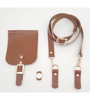 Çanta Aksesuar Taba Tek Kat Suni Deri 130x2 cm Ayarlı Saplı Çanta Seti Light Gold Metalli