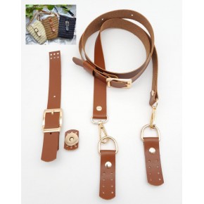 Çanta Aksesuar Taba Tek Kat Suni Deri Çanta Seti Light Gold Metalli