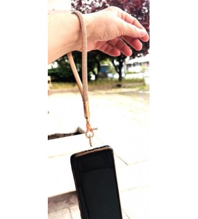 Çanta Aksesuar Taşlı Bej Renk Telefon Bilek Askısı, Telefon Zinciri, Telefon Askısı, Tüm Telefon Kılıfları İçin Uygundur
