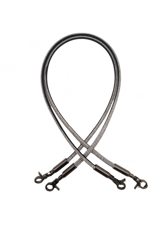 Çanta Aksesuar Taşlı Kancalı Kovanlı Çift Çanta Sapı Füme Renk Çanta Aksesuar Taşlı Kancalı Kovanlı Çift Çanta Sapı Füme Renk