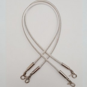 Çanta Aksesuar Taşlı Kancalı Kovanlı Çift Çanta Sapı Gümüş Renk