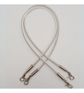 Çanta Aksesuar Taşlı Kancalı Kovanlı Çift Çanta Sapı Gümüş Renk