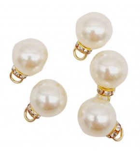 Çanta Aksesuar Taşlı Kulplu 16 mm İnci 5 Adet