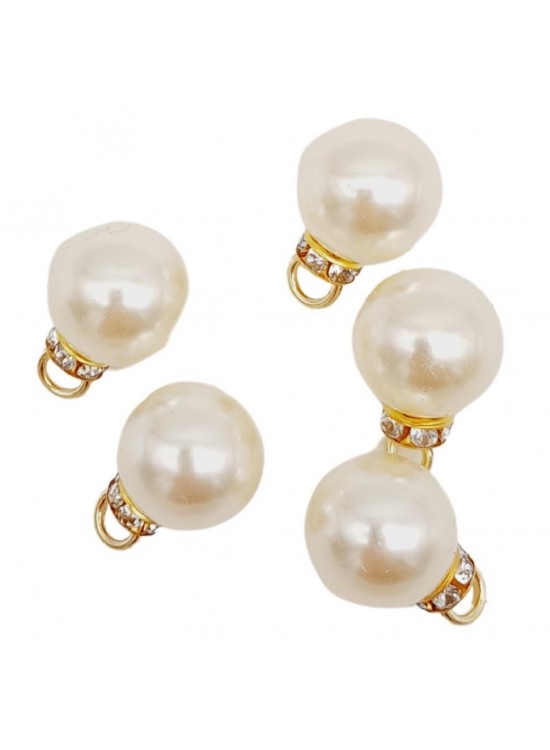 Çanta Aksesuar Taşlı Kulplu 16 mm İnci 5 Adet