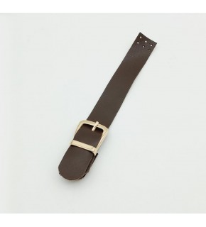 Çanta Aksesuar Tek Kat 18 Cm Suni Deri Kahverengi Kapak Light Gold Metal