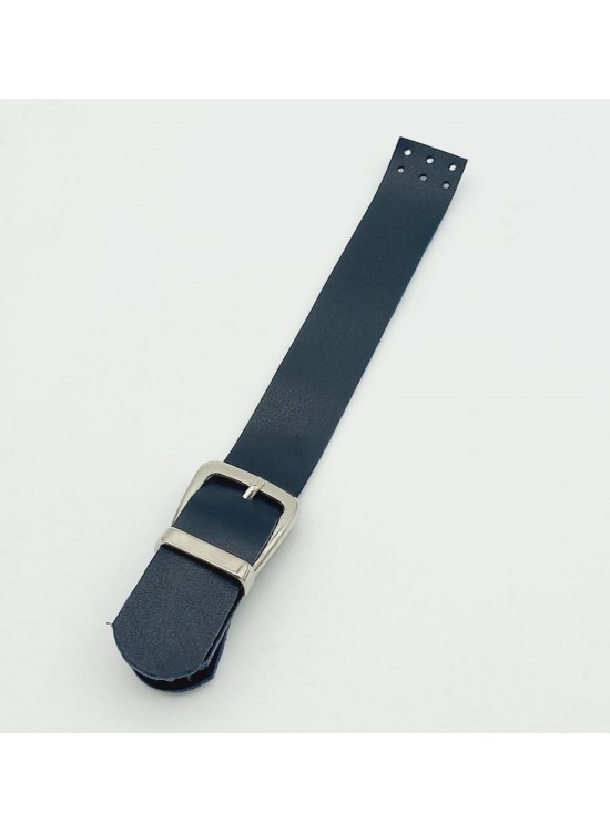 Çanta Aksesuar Tek Kat 18 Cm Suni Deri Lacivert Kapak Gümüş Metal