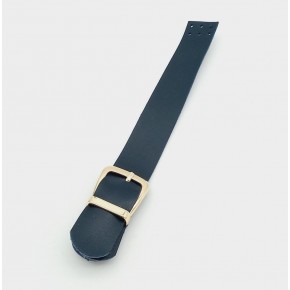 Çanta Aksesuar Tek Kat 18 Cm Suni Deri Lacivert Kapak Light Gold Metal