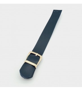 Çanta Aksesuar Tek Kat 18 Cm Suni Deri Lacivert Kapak Light Gold Metal