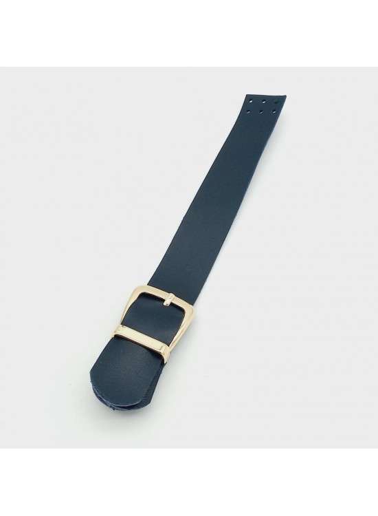 Çanta Aksesuar Tek Kat 18 Cm Suni Deri Lacivert Kapak Light Gold Metal