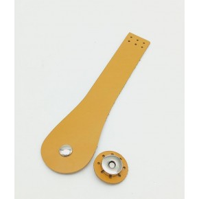 Çanta Aksesuar Tek Kat Gerçek Deri Armut Model Kapak Hardal Gümüş Metalli