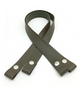 Çanta Aksesuar Tek Kat Suni Deri Haki Çıtçıtlı Çanta Sapı Gümüş Metalli