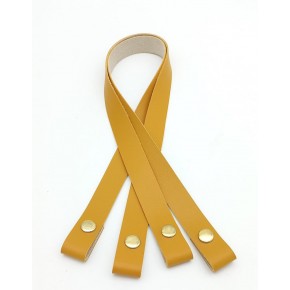 Çanta Aksesuar Tek Kat Suni Deri Hardal Çıtçıtlı Çanta Sapı Light Gold Metalli