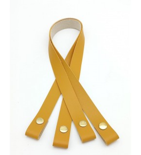 Çanta Aksesuar Tek Kat Suni Deri Hardal Çıtçıtlı Çanta Sapı Light Gold Metalli