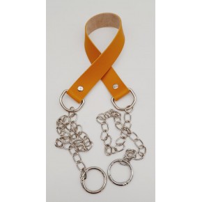 Çanta Aksesuar Tek Kat Suni Deri Hardal Renk İnce Zincirli Sap Gümüş Metal