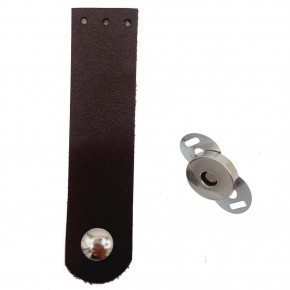 Çanta Aksesuar Tek Kat Suni Deri Kahverengi Gümüş Metalli Kapak