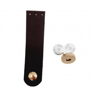 Çanta Aksesuar Tek Kat Suni Deri Kahverengi Light Gold Metalli Kapak