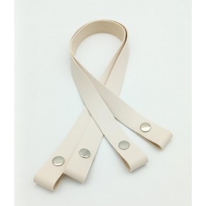 Çanta Aksesuar Tek Kat Suni Deri Krem Çıtçıtlı Çanta Sapı Gümüş Metalli