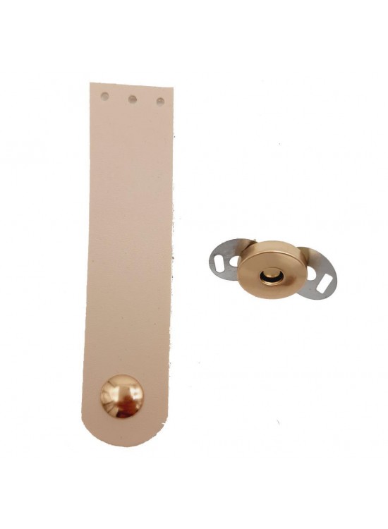 Çanta Aksesuar Tek Kat Suni Deri Krem Light Gold Metalli Kapak