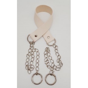 Çanta Aksesuar Tek Kat Suni Deri Krem Renk İnce Zincirli Sap Gümüş Metal