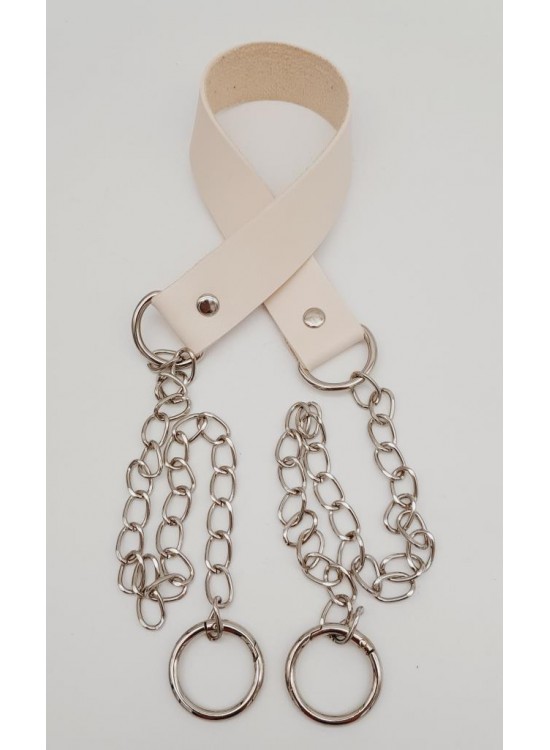 Çanta Aksesuar Tek Kat Suni Deri Krem Renk İnce Zincirli Sap Gümüş Metal