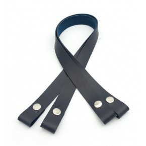 Çanta Aksesuar Tek Kat Suni Deri Lacivert Çıtçıtlı Çanta Sapı Gümüş Metalli