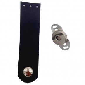 Çanta Aksesuar Tek Kat Suni Deri Lacivert Gümüş Metalli Kapak