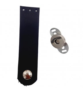 Çanta Aksesuar Tek Kat Suni Deri Lacivert Gümüş Metalli Kapak