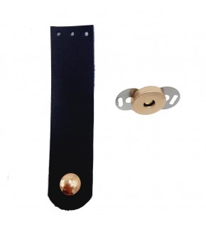 Çanta Aksesuar Tek Kat Suni Deri Lacivert Light Gold Metalli Kapak