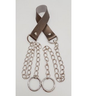 Çanta Aksesuar Tek Kat Suni Deri Parlak Gri Renk İnce Zincirli Sap Gümüş Metal