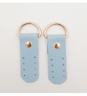 Çanta Aksesuar Tek Kat Suni Deri Sapucu Böce Bebe Mavi Renk Light Gold Metalli
