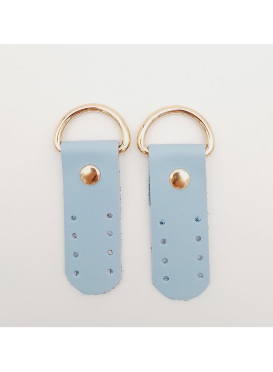 Çanta Aksesuar Tek Kat Suni Deri Sapucu Böce Bebe Mavi Renk Light Gold Metalli