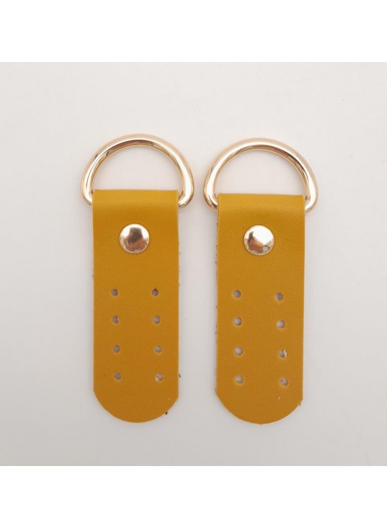 Çanta Aksesuar Tek Kat Suni Deri Sapucu Böce Hardal Renk Light Gold Metalli