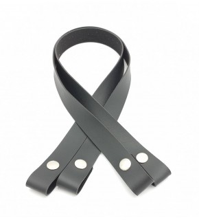 Çanta Aksesuar Tek Kat Suni Deri Siyah Çıtçıtlı Çanta Sapı Gümüş Metalli