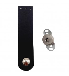 Çanta Aksesuar Tek Kat Suni Deri Siyah Gümüş Metalli Kapak