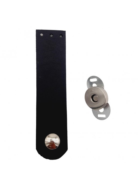 Çanta Aksesuar Tek Kat Suni Deri Siyah Gümüş Metalli Kapak