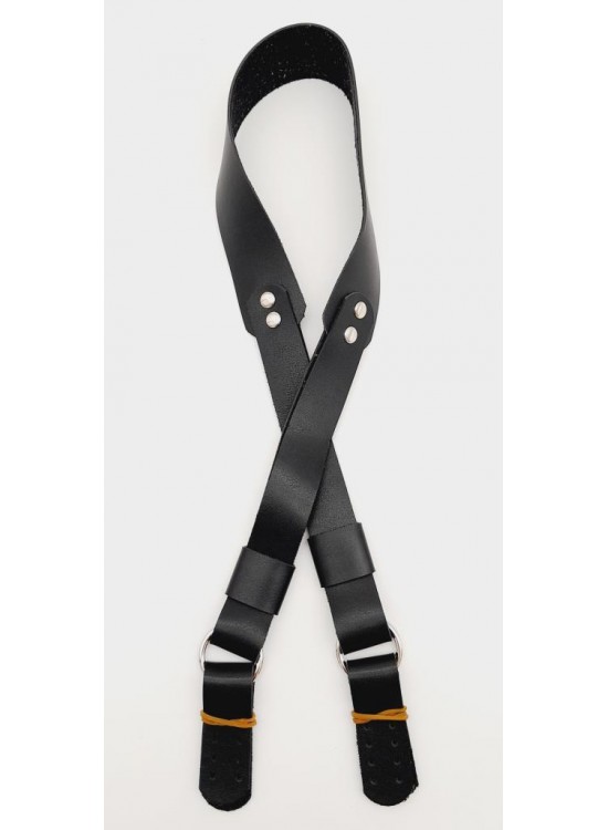 Çanta Aksesuar Tek Kat Suni Deri Siyah Köprülü Çanta Sapı Gümüş Metalli