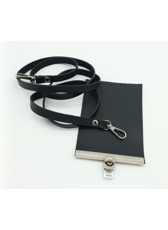 Çanta Aksesuar Tek Kat Suni Deri Siyah Renk Çanta Seti Gümüş Metalli