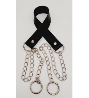 Çanta Aksesuar Tek Kat Suni Deri Siyah Renk İnce Zincirli Sap Gümüş Metal