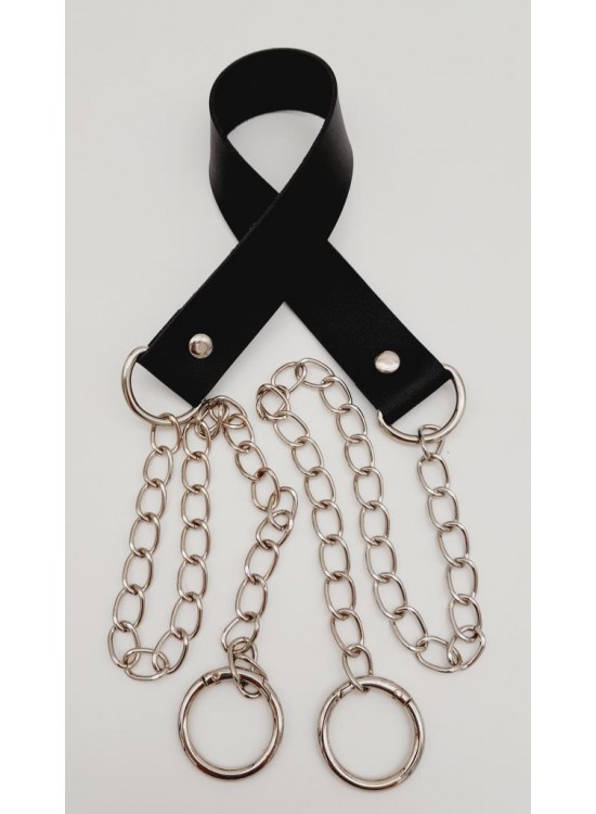 Çanta Aksesuar Tek Kat Suni Deri Siyah Renk İnce Zincirli Sap Gümüş Metal