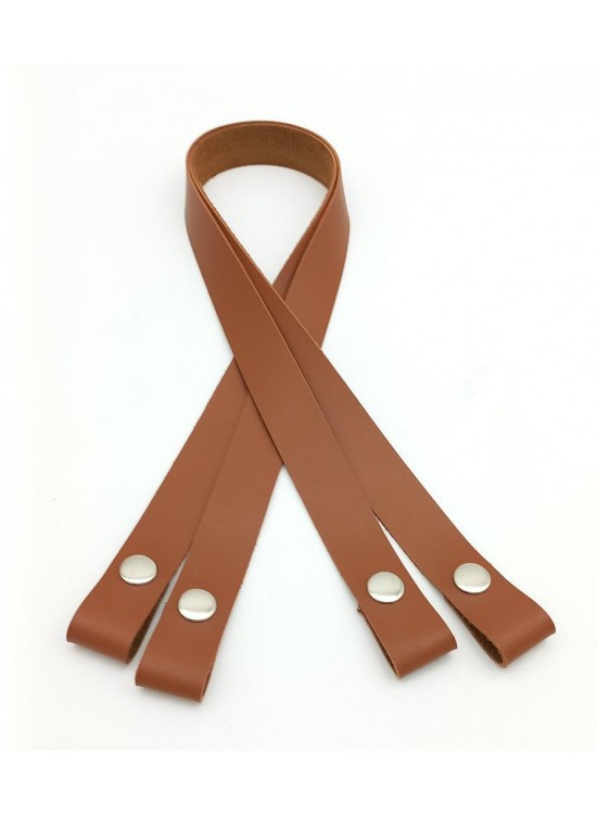 Çanta Aksesuar Tek Kat Suni Deri Taba Çıtçıtlı Çanta Sapı Gümüş Metalli